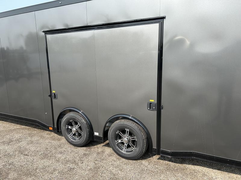 2023 ATC 28 FT ALUMINUM RACE CAR TRAILER WITH ESCAPE DOOR 9990 GVWR BLACK OUT PKG - Image 4