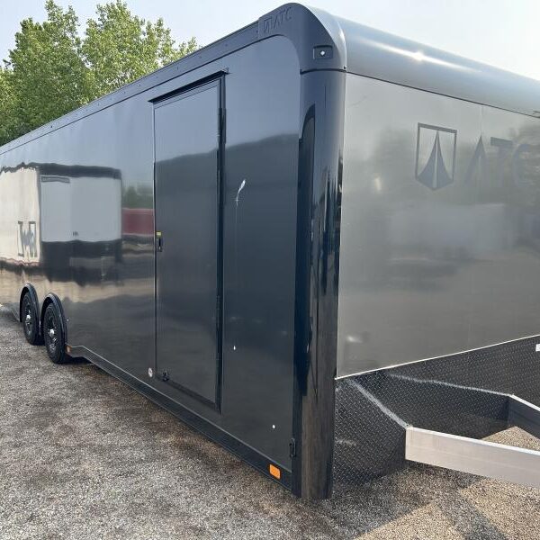 2023 ATC 28 FT ALUMINUM RACE CAR TRAILER WITH ESCAPE DOOR 9990 GVWR BLACK OUT PKG