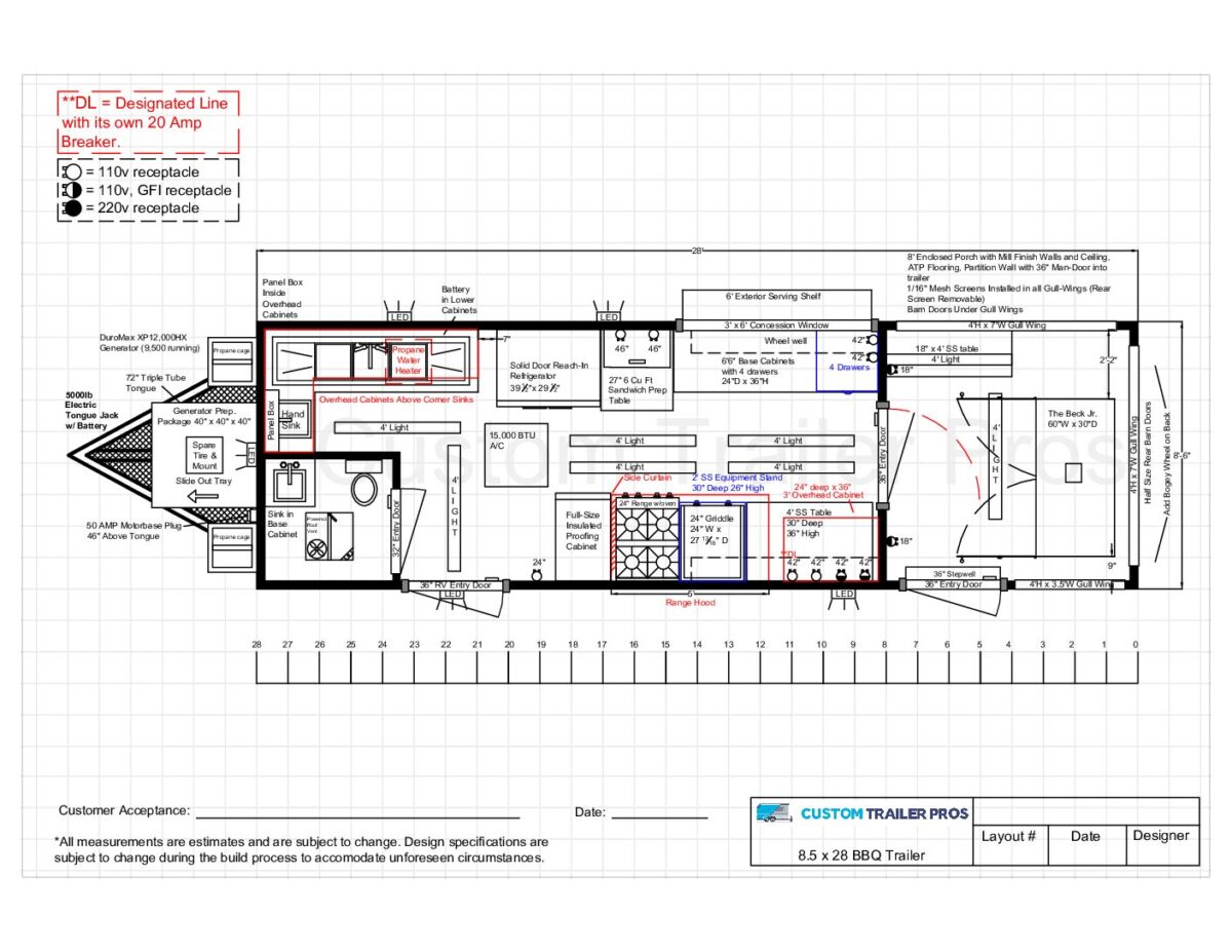 8.5x28 Equipped BBQ Trailer - Image 6